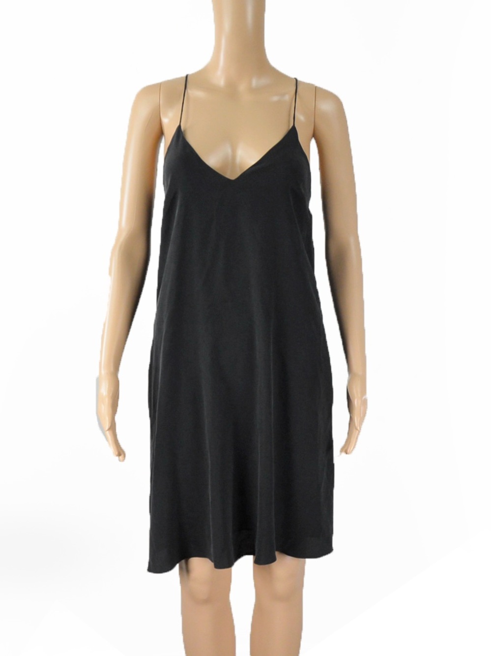 NWT Cynthia Rowley Black Summer Silk Slip Dress